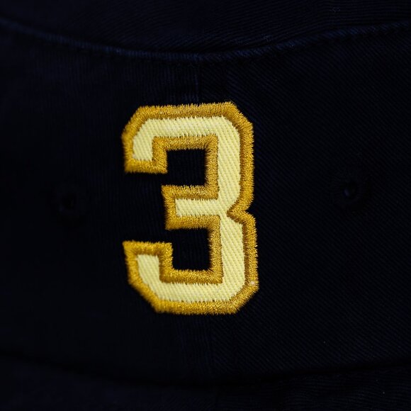 NWT POLO RALPH LAUREN WOMEN DUAL PONY & #3 PATCH BEACHSIDE BUCKET HAT BLACK/GOLD - Picture 4 of 5